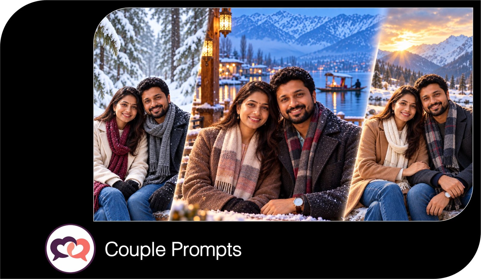 Kashmir Snow Romance: 5 AI Photo Editing Prompts for Couples